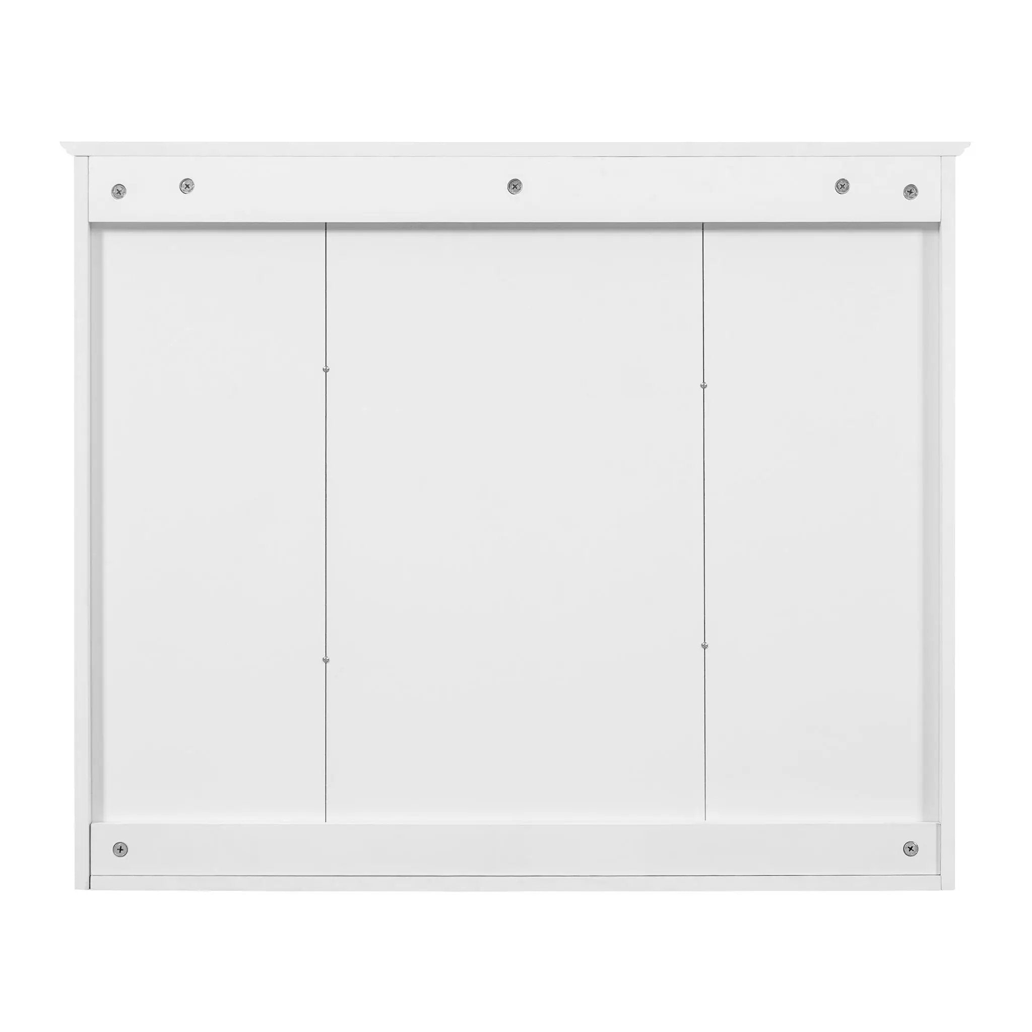 Wall Mounted Mirror Cabinet With 5 Adjustable Shelves, Rectangular Storage For Bathroom - White by HouseOfZazla