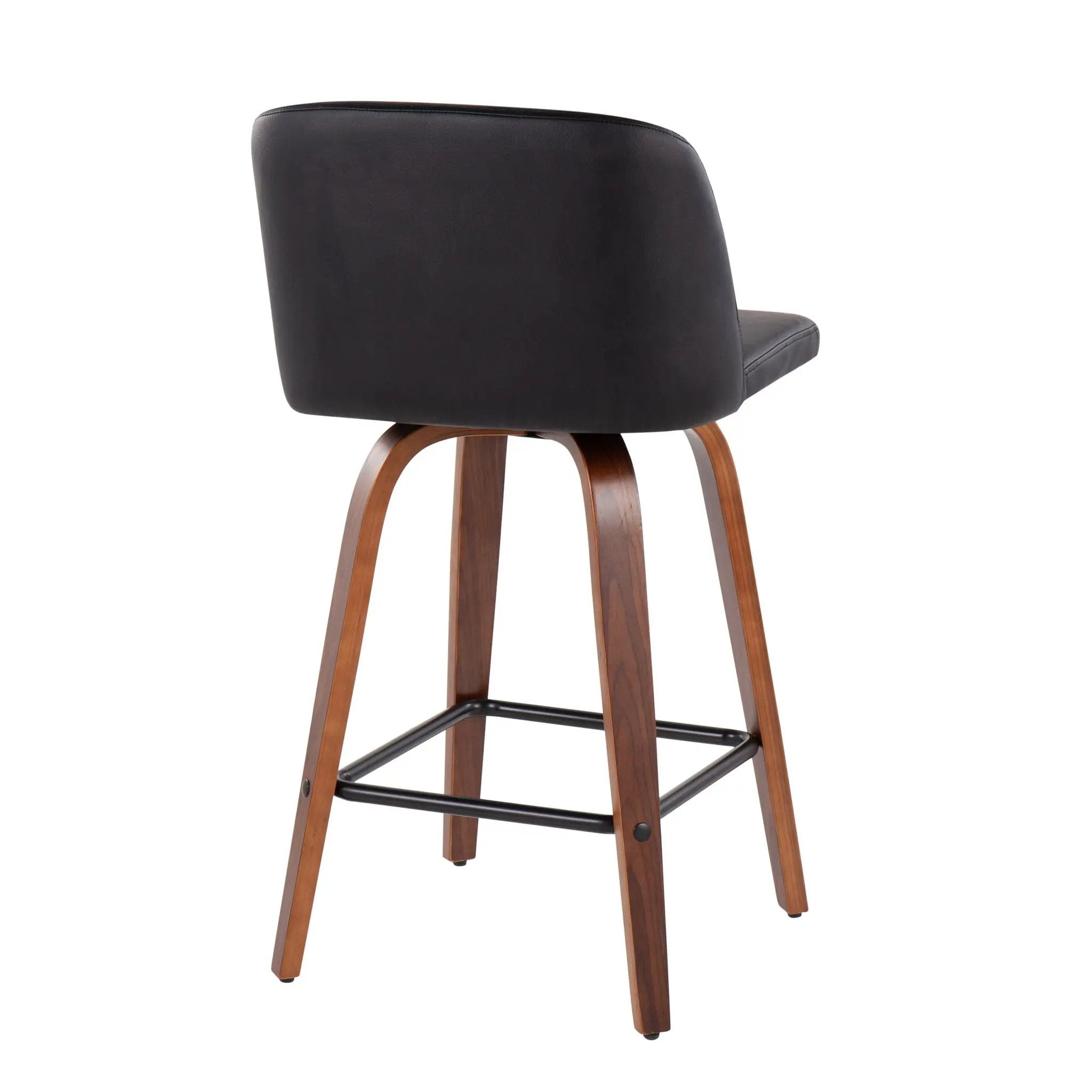 Toriano - Mid Century Modern Fixed Height Counter Stool & Square Footrest (Set of 2) by Unique Piece Furniture