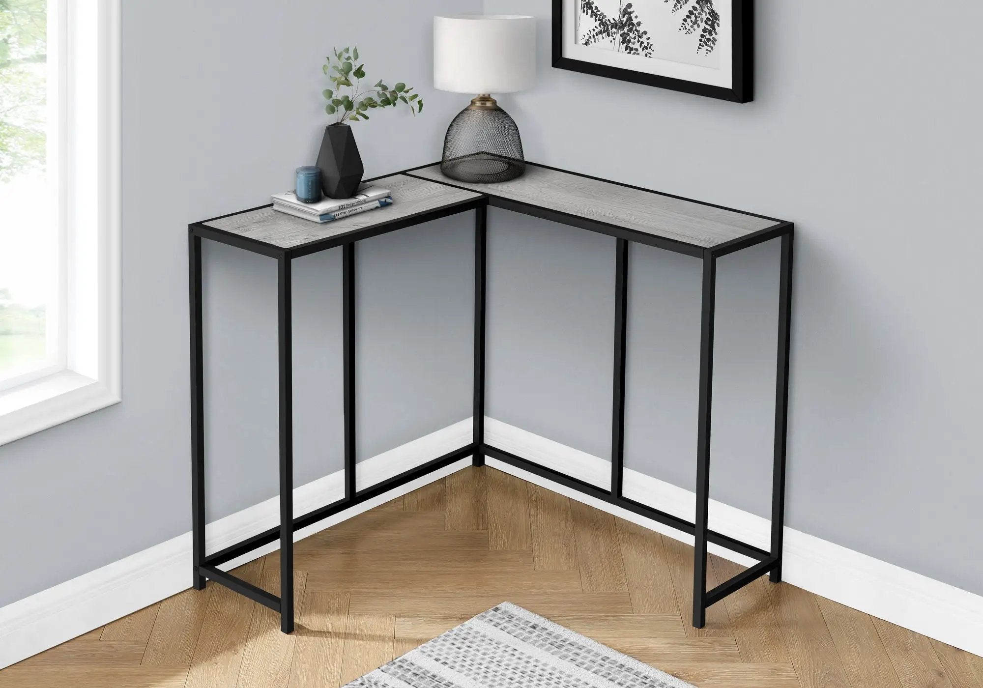 Corner Accent Console Table For Entryway, Unique L-Shaped Design by Unique Piece Furniture
