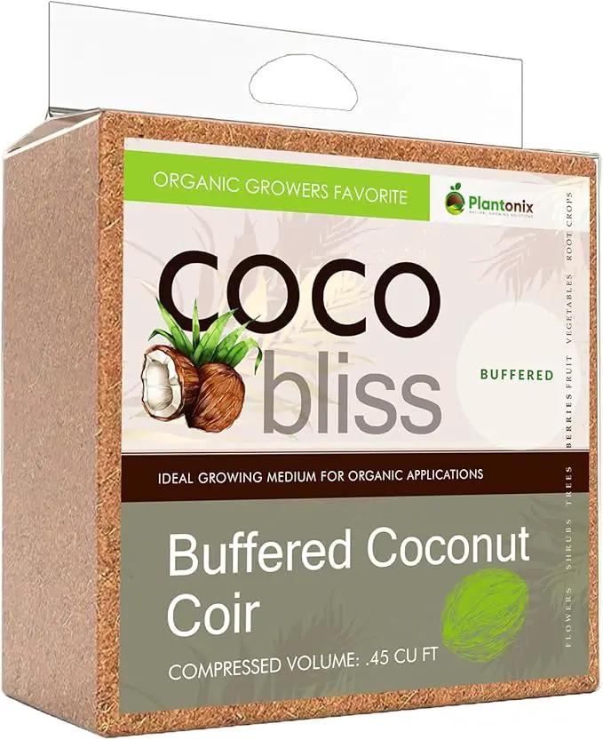 Buffered Coco Bliss (10lbs) - 100% Buffered Coco Coir - Organic Coco Coir for Plants, Garden Soil, & Potting Mixes - Coconut Fiber Substrate Mixes with Potting Soil for Indoor Plants & Outdoor Plants by GreenHaven Gardens
