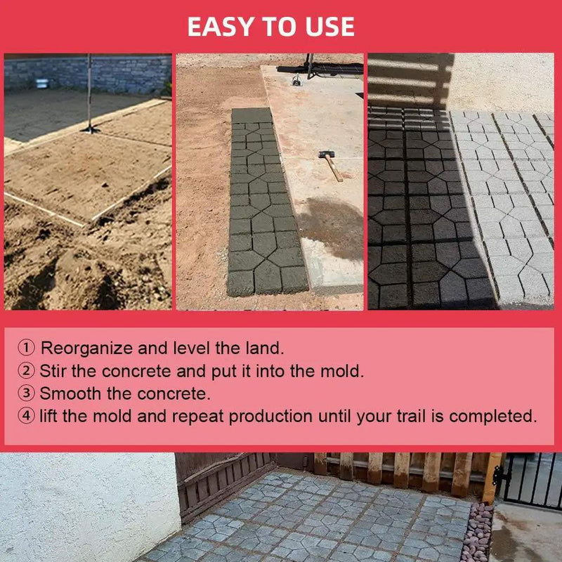 Anothera 15.7"x15.7"x1.57" Walk Maker Reusable Concrete Path Maker Molds Stepping Stone Paver Lawn Patio Yard Garden DIY Walkway Pavement Paving Moulds (Square) by GreenHaven Gardens