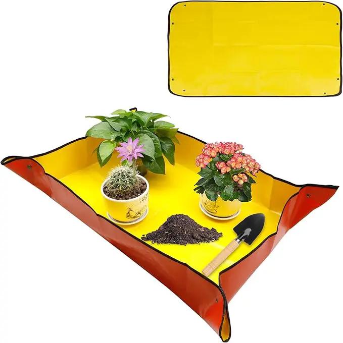 Potting Mat for Indoor Plants,Gardening Kit,Garden Tool Set,Indoor Gardening System,Gardening Supplies,Garden Tools,Gardening Set,Gardening Hand Tools,Gifts for Plant Lovers,(Organge 39.75*29.5 in) by GreenHaven Gardens