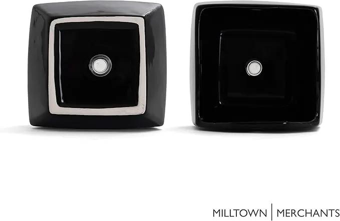 Milltown Merchants Succulent Wall Planters - Wall Vases - White Ceramic Wall Mounted Planters - Succulent Plant Pots - Hanging Vases for Living Wall (1 Pack/Contemporary/Black) by GreenHaven Gardens