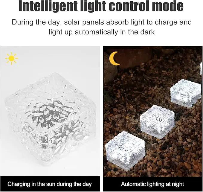 Solar Brick Lights, Outdoor Solar Lights, Outdoor Waterproof Patio Brick Lights, 2.8 * 2.8in Garden Decor for Outside 4 Packs for Patio,Yard,Walkway,Pathway Decor by GreenHaven Gardens