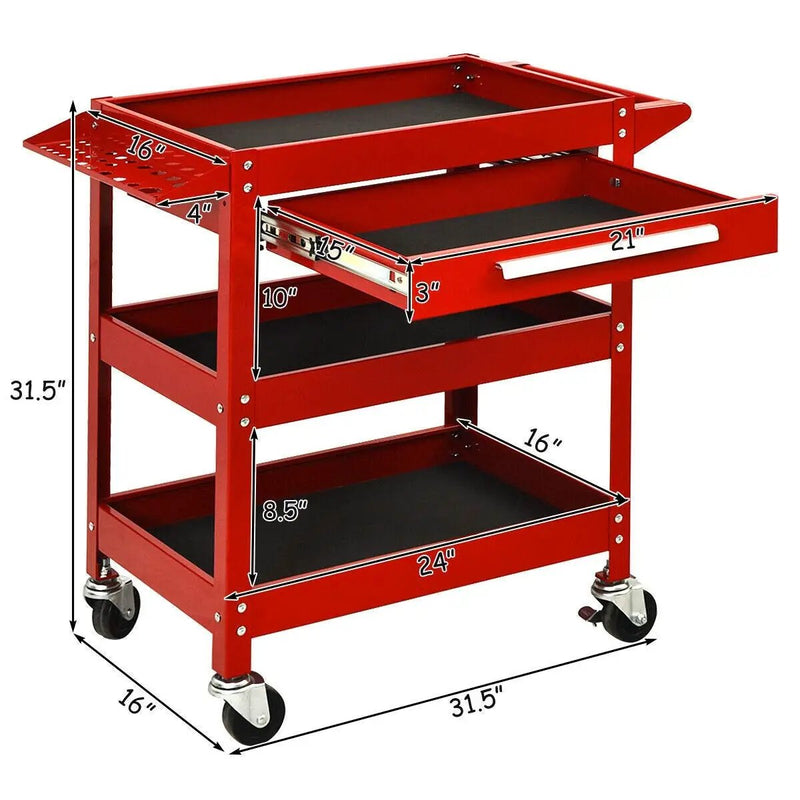 Rolling Tool Cart Mechanic Cabinet Storage ToolBox Organizer with Drawer by DirectDeals