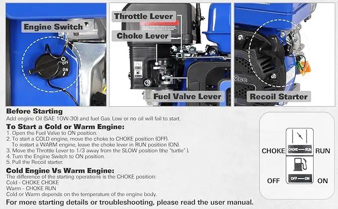BILT HARD 7HP Gas Engine Horizontal Shaft, 212cc 4 Stroke OHV Industrial Grade Replacement Gas Motor, Shaft 3/4" (19mm) Diameter, 2-3/8" Long, 3/16" Keyway by GreenHaven Gardens