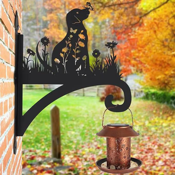 Plant Hangers Outdoor Heavy Duty Iron Decorative Dog Silhouette Plant Hooks for Hanging Baskets 11 inch Hanging Plant Bracket Wall Hooks for Flower Pot Lantern Bird Feeder Wind Chimes by GreenHaven Gardens