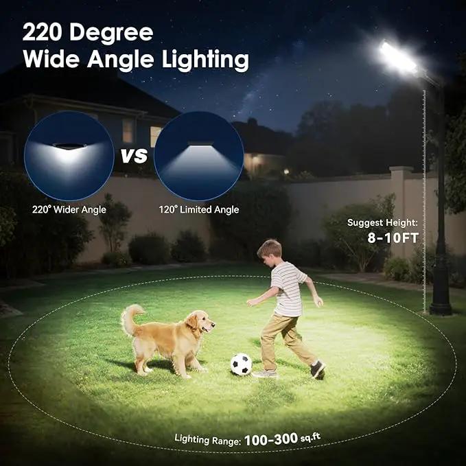 2 Pack Solar Street Lights Outdoor Waterproof 6500K 13000LM LED Solar Flood Lights Dusk to Dawn Parking Lot Light with Motion Sensor and Remote Control for Commercial Area Lighting Yard by GreenHaven Gardens