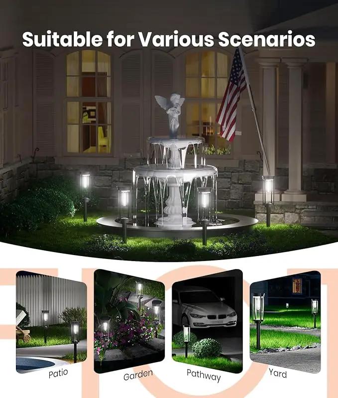 Solar Pathway Lights Outdoor Powered Waterproof 8 Pack Upgraded Solar Walkway Landscape Lighting Outside Driveway Light,Auto Dusk to Dawn On/Off for Yard Lawn Patio Decor (Cool White) by GreenHaven Gardens