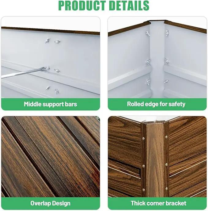 SnugNiture 2 Pcs 8x4x1FT Raised Garden Bed Galvanized Planter Garden Boxes Outdoor, Deep Root Planter Raised Bed for Vegetables Flowers Herbs,Brown by GreenHaven Gardens