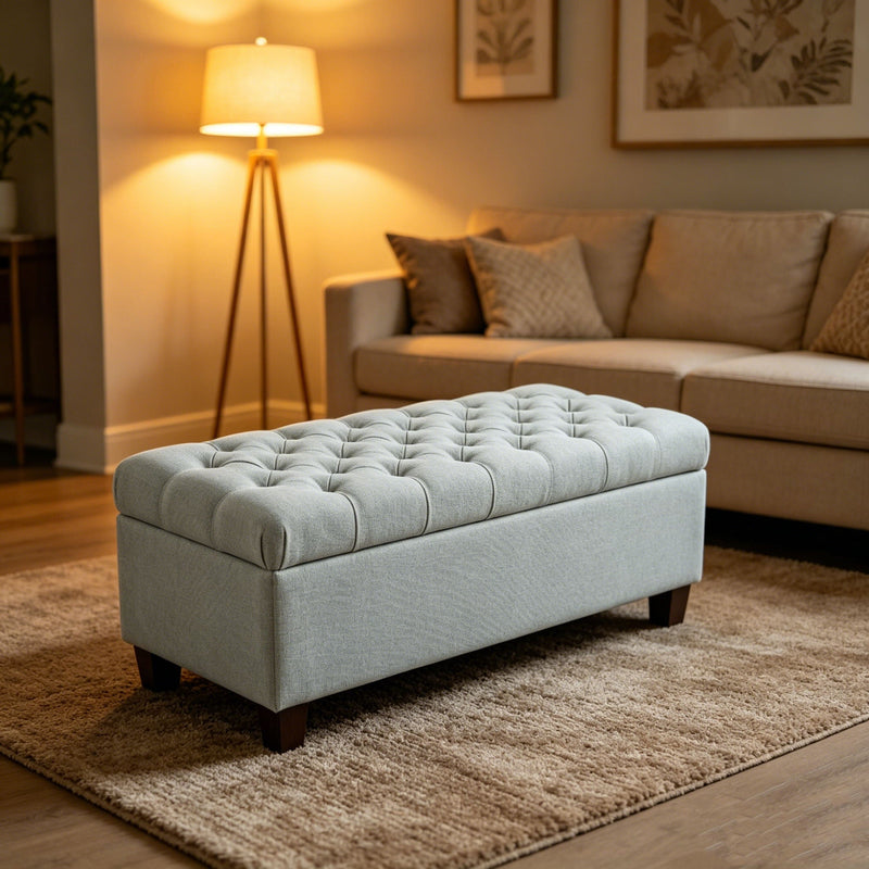 Storage Ottoman Bench With Safety Hinges by HouseOfZazla