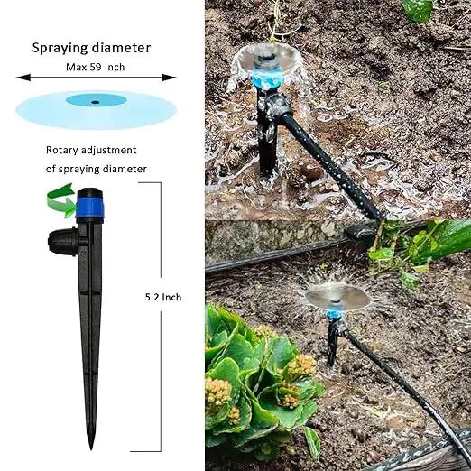Drip Irrigation System with Water Timer 162ft Drip Irrigation Kit 5/16“ID and 1/4 Inch Pipe Auto Watering System for Garden Adjustable Spray, for Greenhouse, Garden, Lawn, Potted Plants Black by GreenHaven Gardens