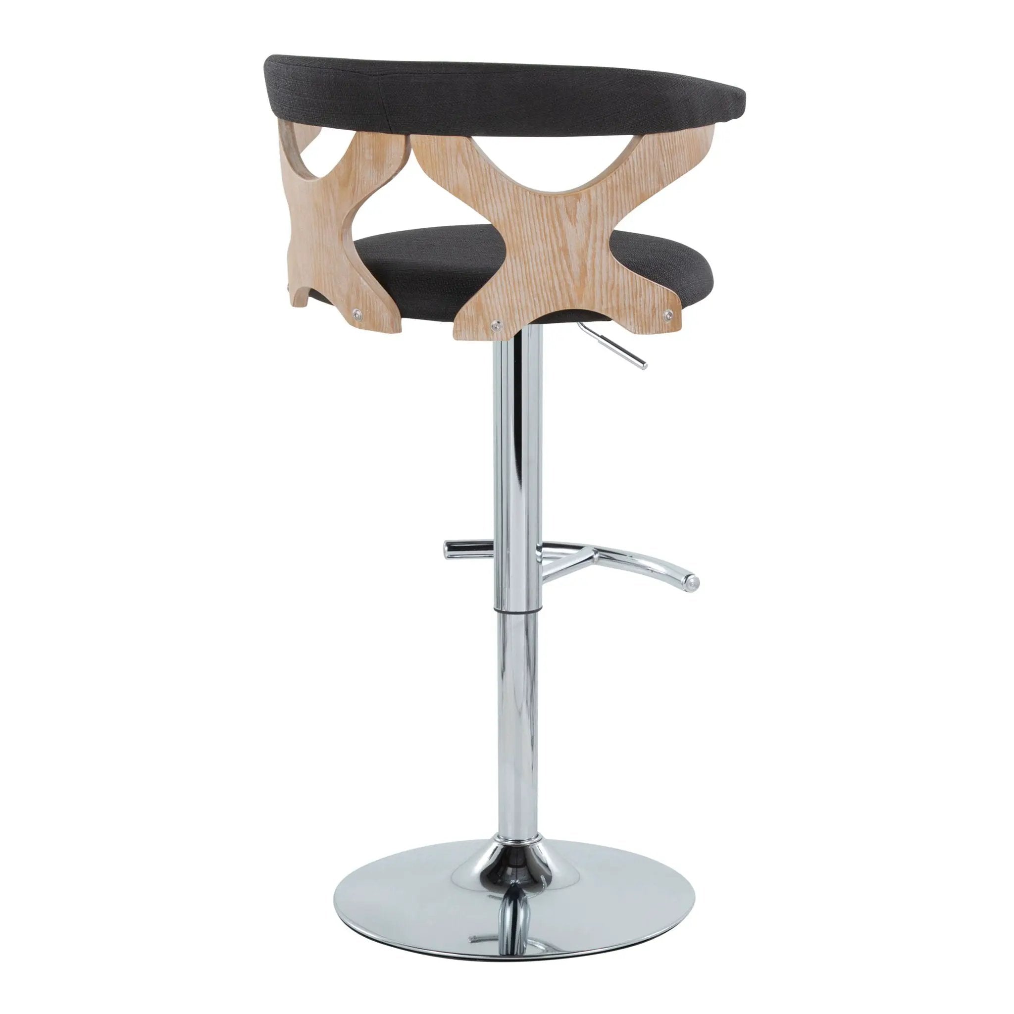 Gardenia - Contemporary Adjustable Barstool With Swivel / Rounded T Footrest (Set of 2) by Unique Piece Furniture