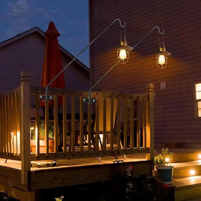 ERYTLLY Extended Rail Hook Fence Deck Heavy Duty Bird Feeder Hook 360 Degree Rotary and Length Adjustable Plant Bracket for Bird Feeders, Planters, Suet Baskets, Lanterns, Wind Chimes and More by GreenHaven Gardens