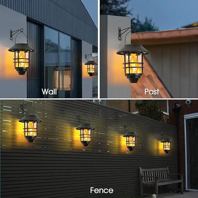 Solar Hanging Lantern Outdoor, Flickering Flames Outdoor Lights,Solar Lights Waterproof for Wall Fence Patio Porch Yard,2 Pack by GreenHaven Gardens