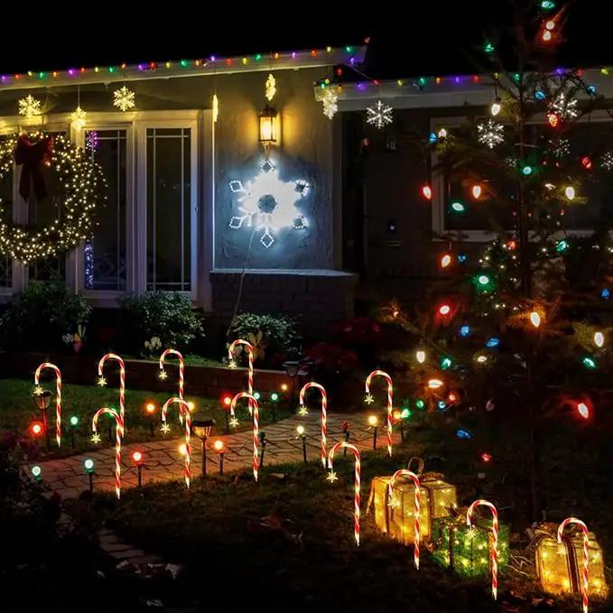 22" Candy Cane Lights Outdoor Pathway 2PK 12 PCS Candy Cane Christmas Decorations 8 Modes Solar Candy Cane Lights with Star Total 15FT Christmas Pathway Lights Outdoor for Xmas Yard Garden Walkway by GreenHaven Gardens