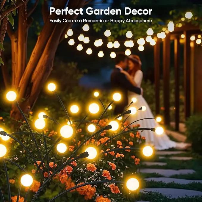 Solar Lights Outdoor Garden Decor: Waterproof Solar Firefly Lights for Yard Landscape Pathway Patio Lawn - Warm White Solar Powered Swaying Lights for Outside Lighting Decorations - 2 Pack 16 LED by GreenHaven Gardens