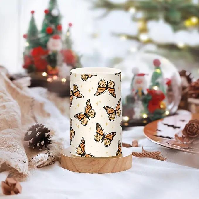 Flickering Flameless Candles, Monarch Butterflies LED Candles with Remote Timer, Set of 2 Battery Operated Candle for Valentine Wedding Birthday by GreenHaven Gardens