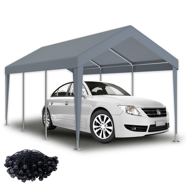 12x20ft Carport Replacement Canopy Cover with Elastic Buckles - Neutral