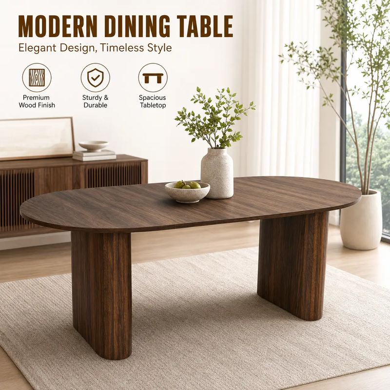 70.8" Oval Dining Table for 4-8 Persons by HouseOfZazla