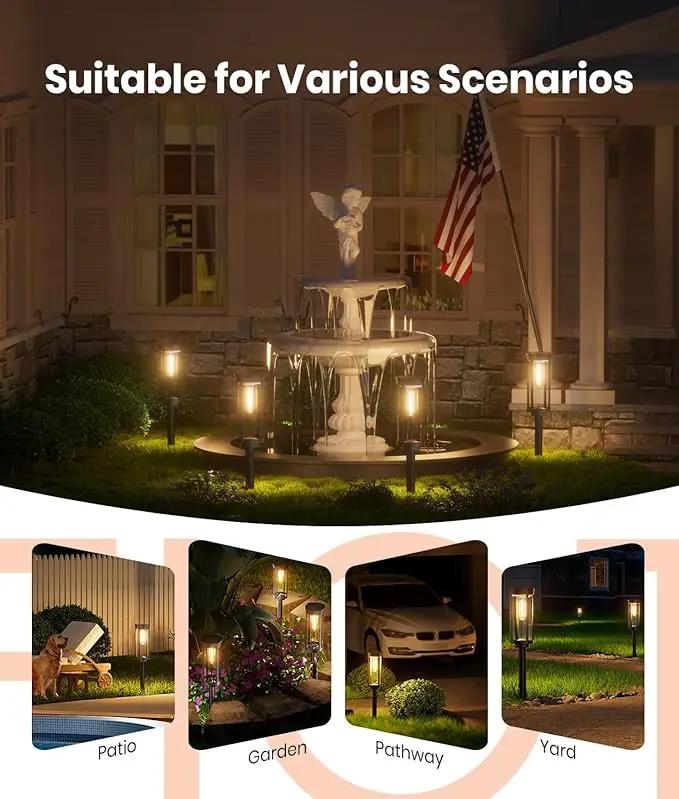 Solar Pathway Lights Outdoor Solar Lights Outdoor, IP65 Waterproof Auto On/Off Solar Garden Lights Solar Powered Landscape Lighting for Yard Walkway Driveway Pathway (Warm White, 2pack) by GreenHaven Gardens