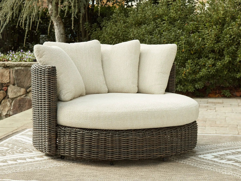 Kimora - Swivel Lounge Chair With Cushion - Beige / Dark Brown by Unique Piece Furniture