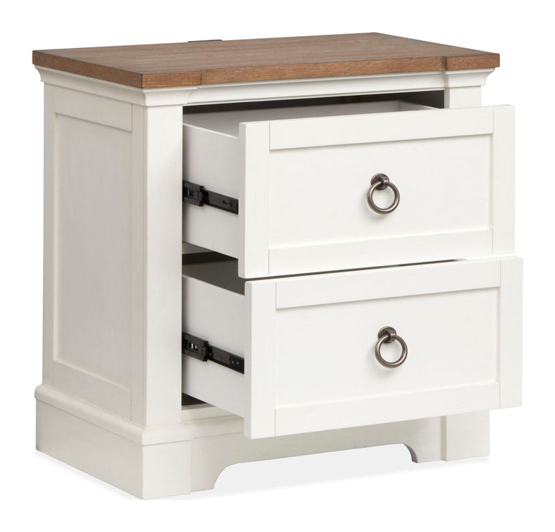 Kingston - Drawer Nightstand - Whisper White And Cerused Nutmeg, photo 4 of 7