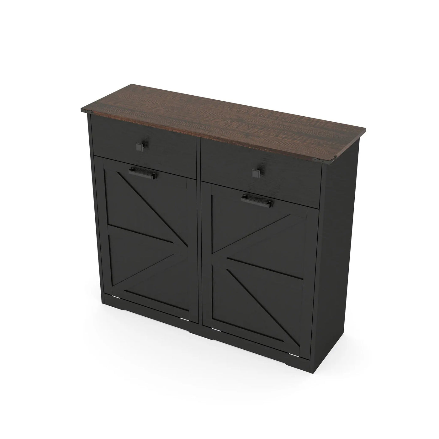 Double Tilt Out Trash Cabinet With Hideaway Drawer And Barn Door Style by HouseOfZazla