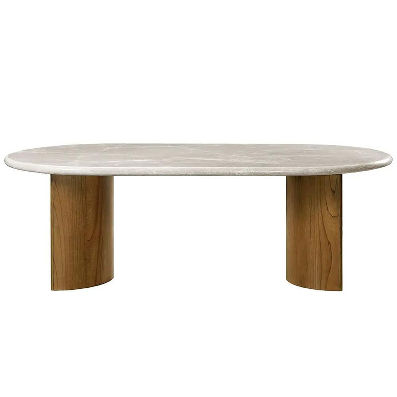 Darcy - Dining Table - Natural Marble Top & Dark Walnut by Unique Piece Furniture