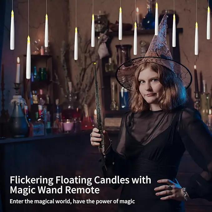 20pcs Flameless Candles with Wand, Hanging Window LED Candle, Battery Operated Warm Light Flickering Candle, Taper Candle Set for Christmas, Wedding, Birthday Party, Valentine's Day Gift by GreenHaven Gardens