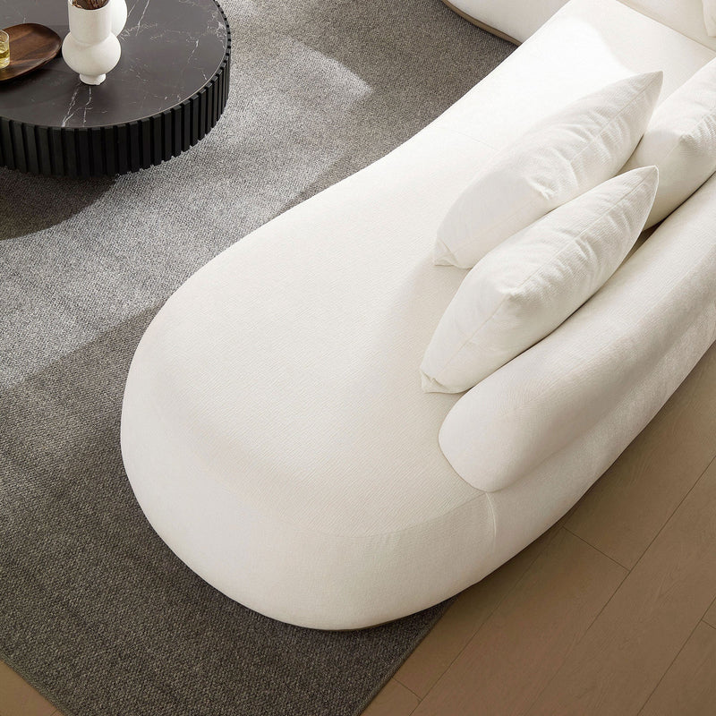 Oversized L-Shape Sectional Sofa with Ottoman with Spacious Seating - Beige, photo 10 of 10