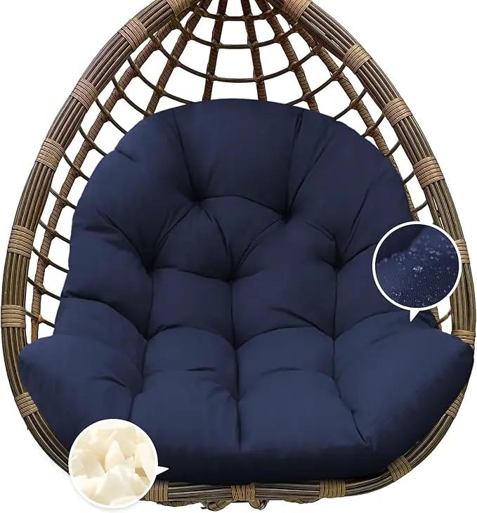 Egg Chair Cushion Replacement, Waterproof Outdoor Hanging Egg Swing Chair Cushions Pads, U-Shaped Thickened Cushions for Hanging Eggs Chair with Ties, 47x33x7 Inches (Blue) by GreenHaven Gardens