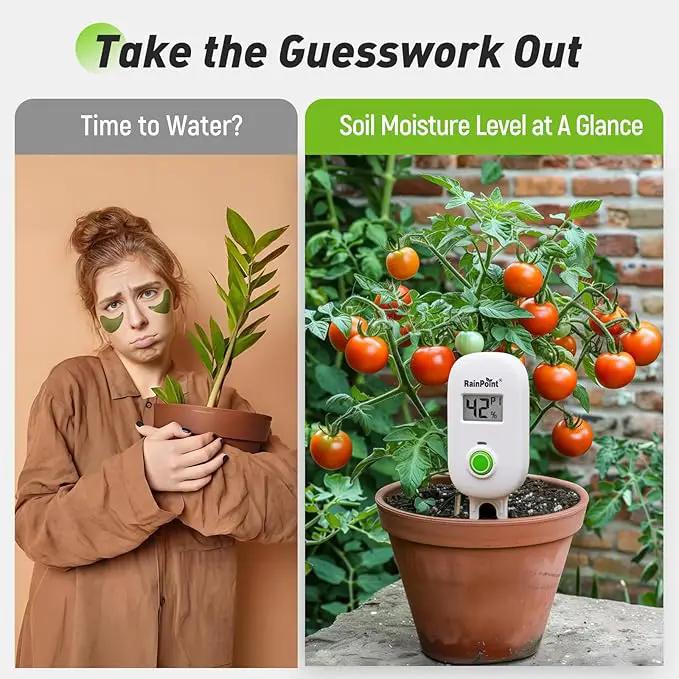 RAINPOINT Smart Digital Wireless Plant Moisture Meter Houseplant Indoor,WiFi Hub Needed,Capacitive Probe,Leave-in Soil Hygrometer Sensor,Real-time Monitor Outdoor Greenhouse Gardening(Two-Pack Set) by GreenHaven Gardens