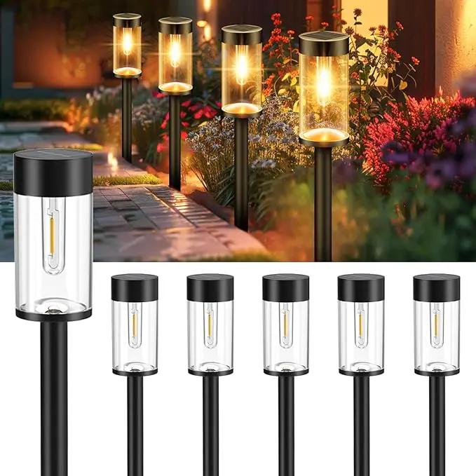 Woolmug Solar Pathway Lights, 6 Pack LED Solar Light Outdoor Waterproof, Auto On/Off Path Lights for Walkway Outside Yard Lawn Sidewalk(Warm White) by GreenHaven Gardens