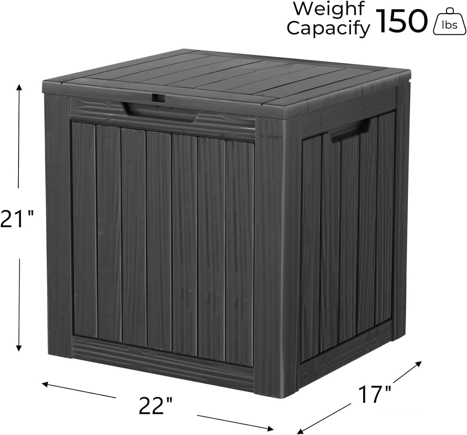 35 Gallon Resin Deck Box, Waterproof Outdoor Storage Bin for Patio, Poolside, and Garden, Lockable & UV-Resistant, Ideal for Small Spaces, Black by GreenHaven Gardens