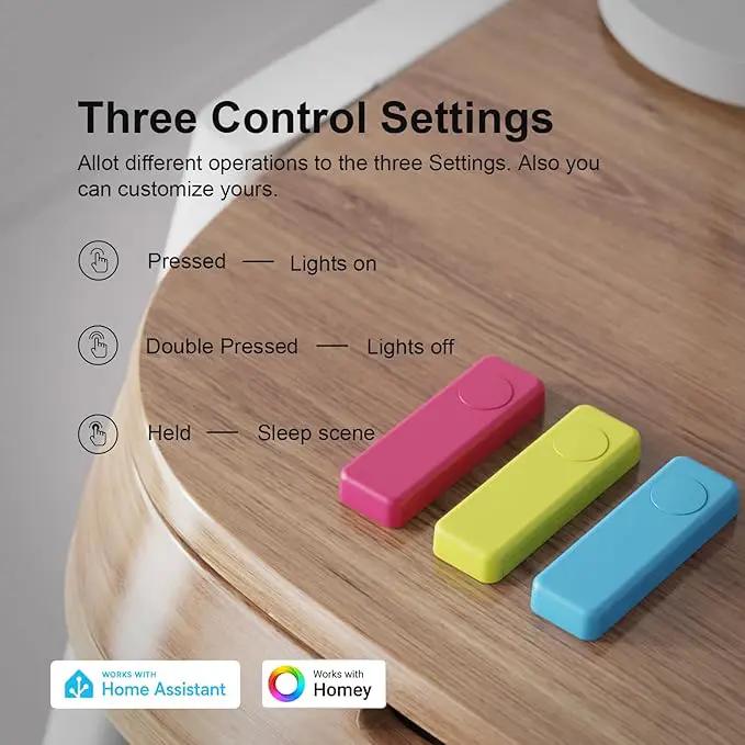 THIRDREALITY ZigBee Smart Button Yellow, 3-Way Remote Control, Require Zigbee hub, Work With SmartThings, Aeotec, Hubitat, Home Assistant, Third Reality Hub, Battery Included. by GreenHaven Gardens