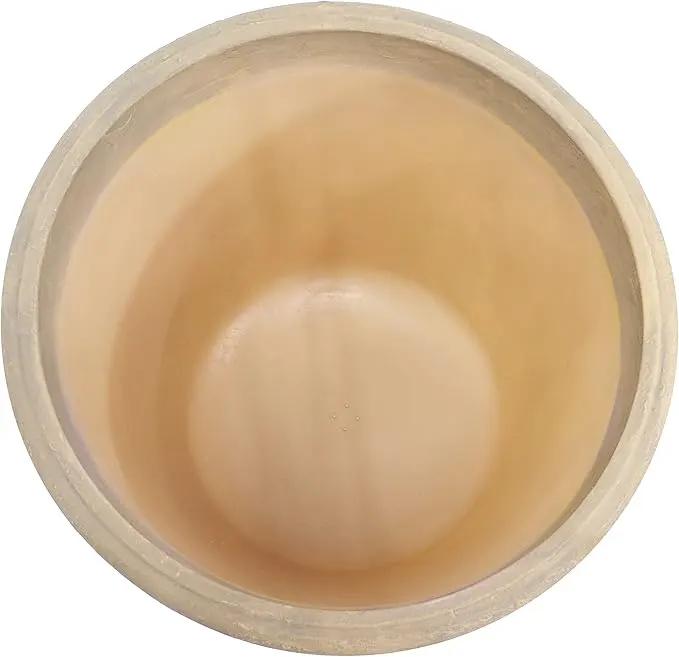Sunnydaze 24-Inch Anjelica Large Plastic Pot for Plants - Outdoor Polyresin Round Planter with Drillable Drainage Holes - Beige by GreenHaven Gardens