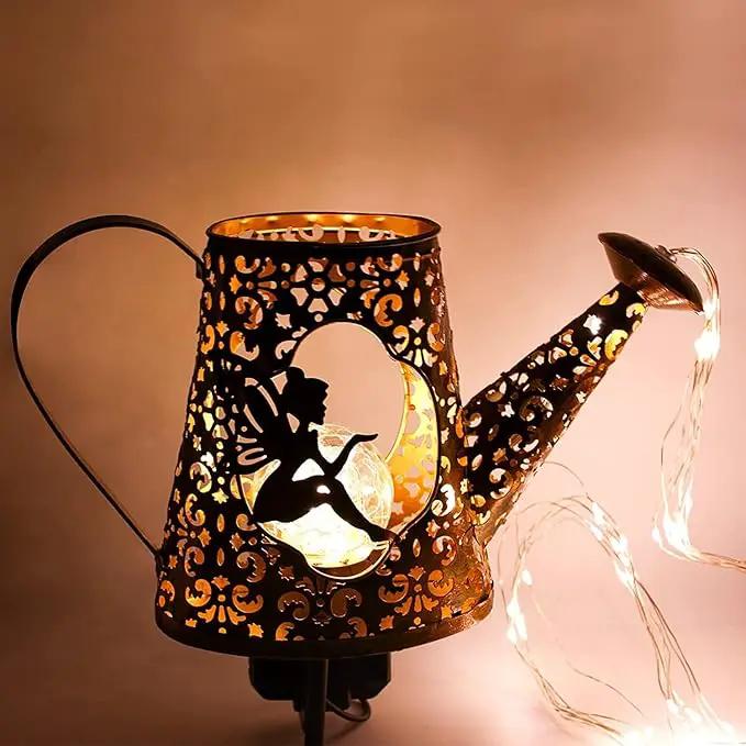 VOOKRY Solar Watering Can with Lights, Outdoor Garden Solar Lights Pathway Stake Lights Waterfall Fairy Lights Decorative Lights for Walkway, Yard, Lawn, Patio, Gardening gifts for Women, Mother's Day by GreenHaven Gardens
