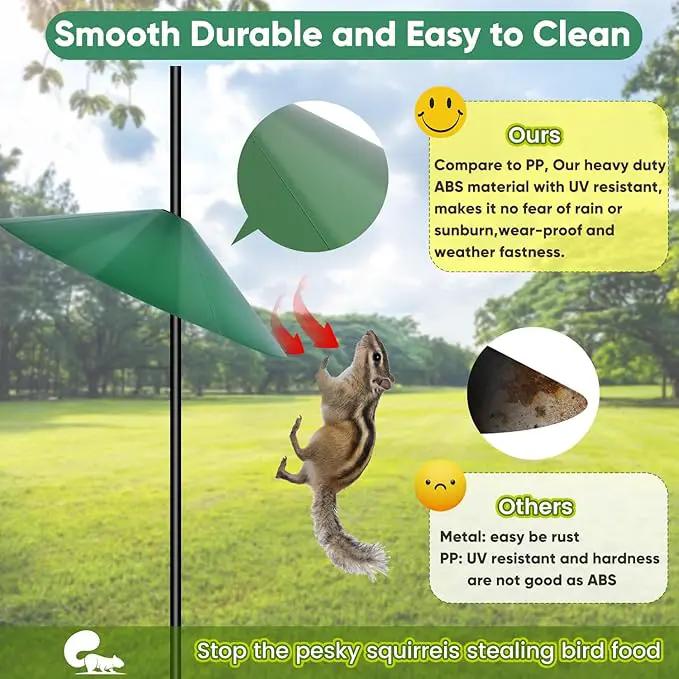 24-inch Large Outdoor Squirrel Baffles for Bird Feeders Pole, Two Way Use, Green Color by GreenHaven Gardens