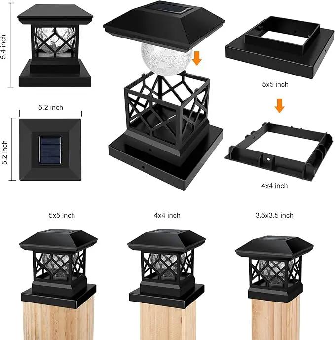 TWINSLUXES Solar Post Cap Lights Outdoor - Waterproof LED Fence Post Solar Lights for 3.5x3.5/4x4/5x5 Wood Posts in Patio, Deck or Garden Decoration Warm Light… (6 Pack) by GreenHaven Gardens