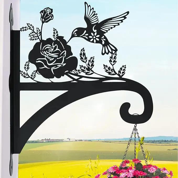 Hanging Plant Hanger Bracket Plant Hooks for Hanging Baskets Heavy Duty Decorative Hummingbird Silhouette Wall Mounted Hanging Plant Hangers Outdoor for Flower Pot Bird Feeder Wind Chimes by GreenHaven Gardens