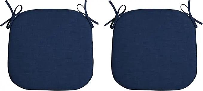 Arden Indoor/Outdoor Foam Seat Pad, 2 Pack, 17 x 16, Patio Cushion, Water Repellent, Fade Resistant, Foam Cushion Sapphire Blue Leala by GreenHaven Gardens