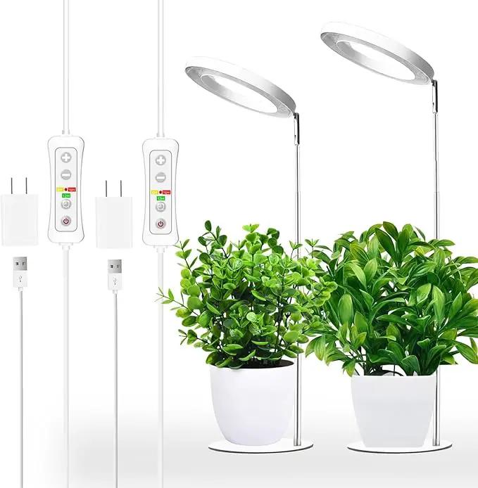 yadoker Plant Grow Light for Indoor Plant,Desk LED Grow Light,Height Adjustable,Automatic Timer with 8/12/16 Hours,10-Level Brightness,Ideal for Small Plant Grow by GreenHaven Gardens