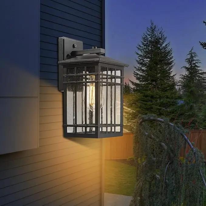 Dusk to Dawn Outdoor Wall Lantern,Exterior Wall Mount Light, 1-Light Outdoor Wall Lighting Fixture for Porch,Garage, Patio, Hallway and Entryway (Black-Wall Light, 1 Pack),DDAMS-W18 by GreenHaven Gardens