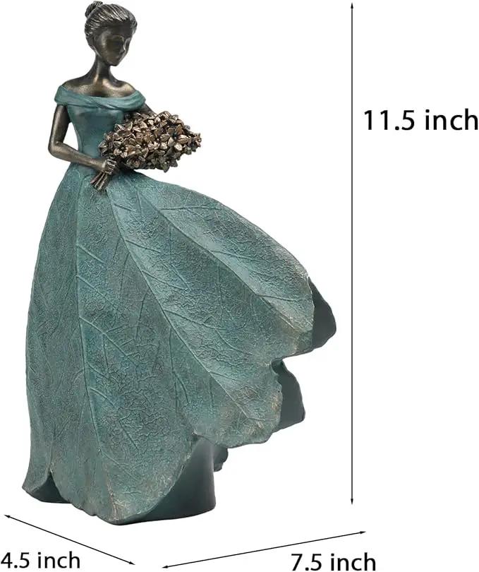 Guichifun Fairy Statue Collection Home Decoration - Leaf Angel Girls Resin Modern Table Decor for Living Room Office Sculpture Decor for Women Indoor Rustic Figurines Gift 5 x 3 x 7.5 Inch by GreenHaven Gardens