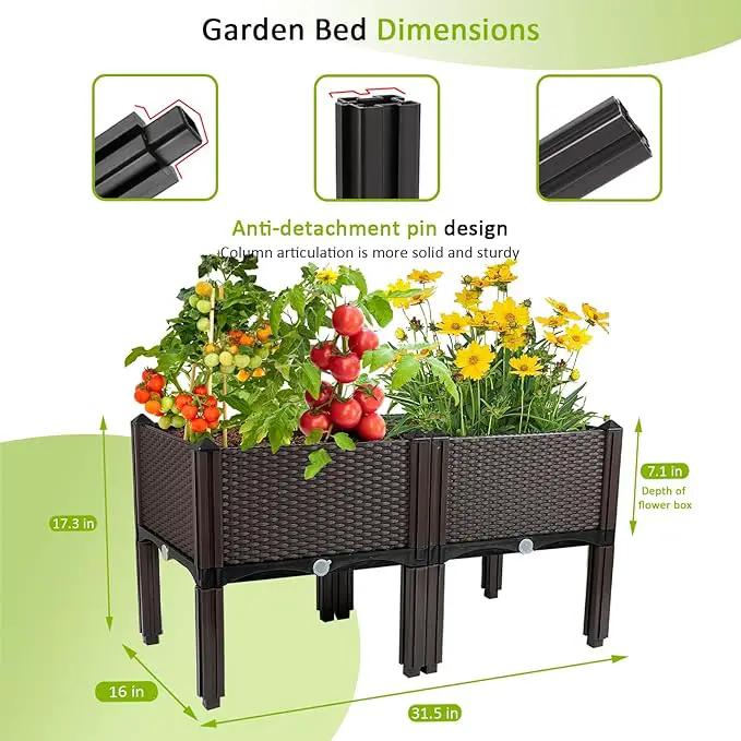 Raised Garden Bed with Legs Planters for Outdoor Plants pots Elevated Garden Boxes Garden Patio Balcony Deck to Planting Flowers Vegetables Tomato and Herbs by GreenHaven Gardens