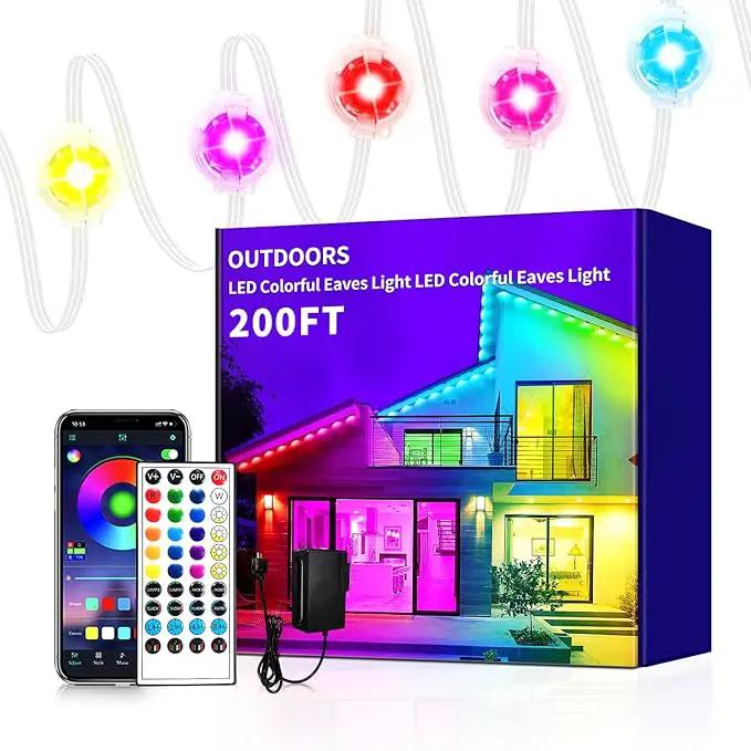 Permanent Outdoor Lights,200ft RGB Eave Light with App Control Remote,IP67 Waterproof LED Lights,Music Sync Outside Light for Christmas,Halloween,Garden,House Decorations by GreenHaven Gardens