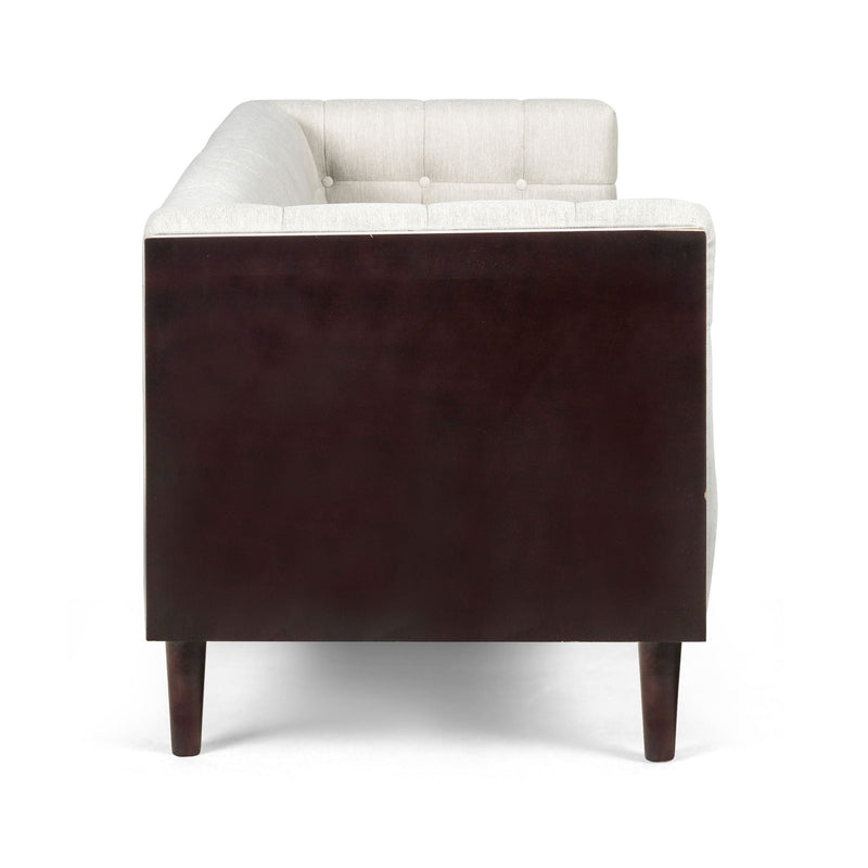 Contemporary Mid-Century Charm 3 Seater Sofa With Button Tufted Waffle Stitching by HouseOfZazla