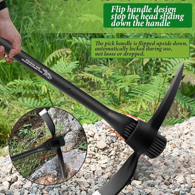 glorousamc Forged Adze Pick, Weeding Mattock Hoe Pick Mattock with Fiberglass Handle, Garden Pick, Great for Loosening Soil, Archaeological Projects (5LB-with 36" Fiberglass Handle) by GreenHaven Gardens