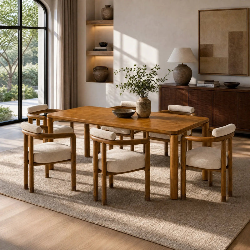 7-Piece Dining Table Set for 6, 70" by HouseOfZazla